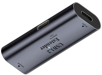 NFHK USB 3.0 Aktiver Repeater-Adapter, Typ-C-Buchse auf Typ-C-Buchse, Extender mit Chipsatz für Kamera, Drucker, Computer
