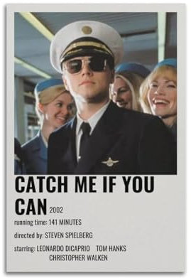 Zamou Leinwandposter Catch Me If You Can, dekoratives Wohnzimmer-Poster, Schlafzimmer-Poster, 30 x 45 cm, ungerahmter Stil