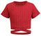 Arshiner Girls T-Shirts Crop Top Kids Summer Short Sleeve Solid Color Round Neck Shirt Casual Fashion Tee Shirt for Girls 9-10 Years Red