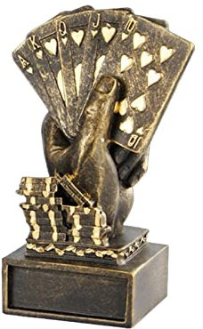 Facynde Pokal mit Gravur Poker Pokal PokerWunschtext graviert Rommee Pokal ·Pokal Spieleabend Ehrenpreis Pokal Trophäe Award