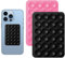 ExcellaElite Silicone Suction Phone Case - 2 Pcs Multifunctional Adhesive Mount - Anti-Slip Suction Case for Shower, Mirror & Fingertip Toys (Black, Pink)