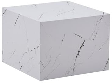 Qiyano Couchtisch Kini Weiß - Wohnzimmer Marmor-Optik - Sofatisch - Beistelltisch