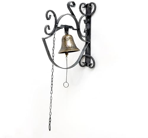 CAMPANA IN FERRO BATTUTO ARTIGIANALE MADE IN ITALY da muro per interno ed esterno 45x29 cm