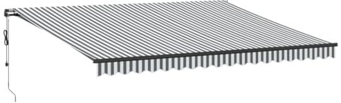 vidaXL Tenda Sole Retrattile Automatica 450x350 cm Antracite e Bianco, tendalino Retrattile, tendalino, tendalino per Patio, Tende retrattili