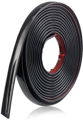 Edging Strip, Self Adhesive 3D Peel and Stick Wall Trim Black Plastic Trim Flexible Moulding Seam Wall Sticker Decor for Ceiling Corner Furniture Door Wardrobe (Black-5m)