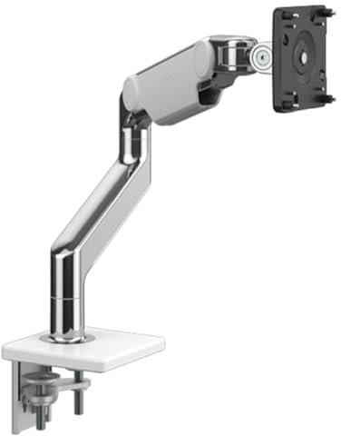 Humanscale M81NTNCWBTB - M8.1 monitor arm mounting kit - with standard desk clamp - for 1 display - aluminium/white