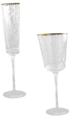 WATIIFUFU 2pezzi Bicchieri Da Vino Eleganti Cristallo Da Pz Per Feste e Occasioni Speciali Design Creativo Con Dorato Per Whisky e