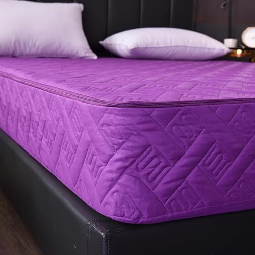 Coprimaterasso con Cerniera Matrimoniale Personalizzabile Fodera Materasso Singolo Trapuntata/Imbottito Lenzuolo Copri Proteggi Materasso Topper Lavabile Rivestimento,006,200x220+15cm