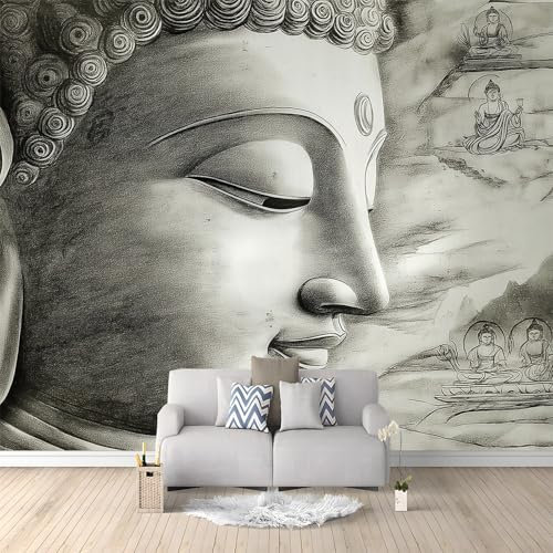 Papier Peint Intissé Relief De Croquis Gris 300x210 cm Papier Peint Panoramique Moderne, Tableaux Muraux Tapisserie Photo, Papier Peint Mural pour Salon, Chambre, Fond Décor TV