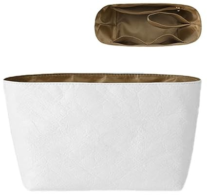 D.DUO Organizer-Einsatz für Longchamp, Geldbörseneinsatz, wasserdicht, Dupont-Papiertüteneinsatz, Organizer für Tragetasche, (Weiß, Groß)