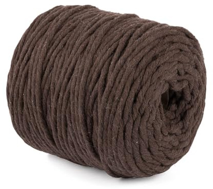 29 Colors 3mm Braided Macrame 100% Cotton Cord Crafting, Jewelry Making & Rustic Home Décor String Rope Craft Project DIY Supply Soft Nartural Knotting Boho Decor Knitting (Brown, 100m)