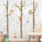 Supzone Wandtattoo Baum Birke Groß Waldtiere Wandaufkleber Tiere Fuchs Quadrilly Affe Wandsticker Wanddeko für Kinderzimmer Babyzimmer Schlafzimmer Wanddeko