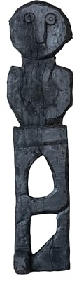Bloomingville Wood Vintage Reproduction Figure Wall Hanging, Black