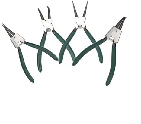 Hasaller Circlip Pliers Sets 7 Inch Internal External Snap Ring Pliers Carbon Steel Straight Bent Clip Plier Lock Ring Plier Heavy Duty Reverse P-Lier for Rings Remover Retaining