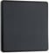 BG Electrical Single Wall Light Switch, 2-Way, Edge-to-Edge Rocker, Screwless Appearance, Round Edges, Evolve, Matt Grey, 20A, 16AX, PCDMG12EB