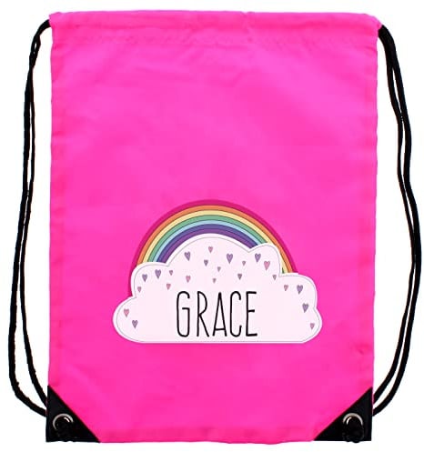 Custom Personalised Rainbow Pink Kit Bag, 3-11 Years. Back to school, Dance, Ballet, Tap, Street