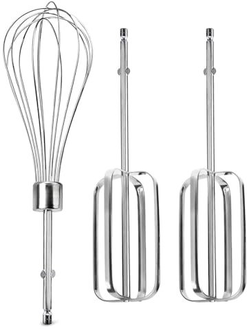 Set of 3 Stainless Steel Mixer Beaters Ergonomic Whisk Attachments Baking Tool for Hand Mixers for Home Kitchens