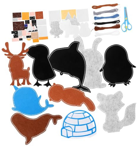 Uonlytech Filztiere Nähen Für Kleinkinder DIY Filz-tierformen-nähset Handgemachtes Bastel-nähset Junge Mädchen-Filz-näharbeiten Filztiere Zum Selbermachen