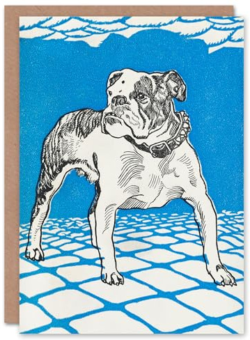 Artery8 Moriz Jung Art Card Dog Lover Bulldog Animal Portrait