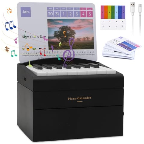 Taylor Sänger Kalender 2026 Tischkalender Spielbarer Klavierkalender mit 26 Musikkalenderkarten,52 Liedern,3D Kalender 2026 Desktop-Ornament Mini Klavier Weihnachten Geburtstagsgeschenk für Swift Fans