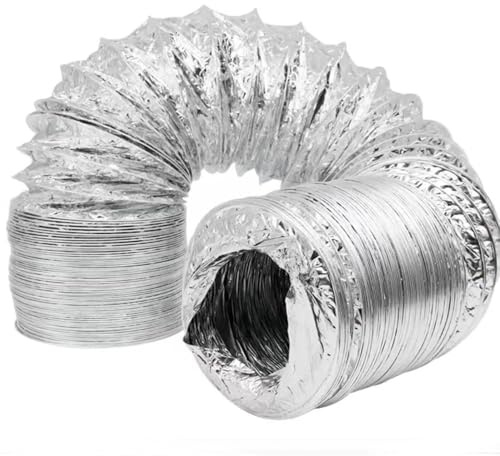 ZIUSFAC Tuyau De Ventilation En Aluminium Tuyau D'évacuation D'air 80/100/110/120mm Tuyau Flexible Gaine Ventilation Pour Climatisation Hotte Aspirante(1.5m/4.9ft,120mm(4.7in))