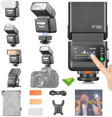 Godox IT32 TTL Flash+X5S for Sony Cameras, Tochscreen Speedlight, 2.4G Wireless, HSS, GN18, Recycle Time 1.5s, LED Modeling Lamp, Magnetic Interface, on/off Camera Flash for Sony a7iii, a7R5, a7MIV