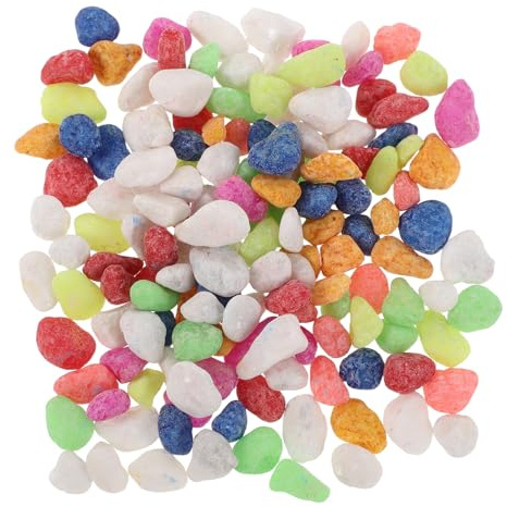 PAMINGONO Bunte Topfpflanzendekoration Aus Stein Flusssteine Pflanzen Kies Steine Zum Eintopfen Dekosteine Mini Ziersteine Kieselsteine Für Blumentöpfe Fischtankstein