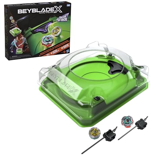 Beyblade X Sneak Attack Battle Set mit Beystadium-Arena, 2 rechtsdrehenden Takara Tomy Kreiseln, 2 Startern, ab 8 Jahren