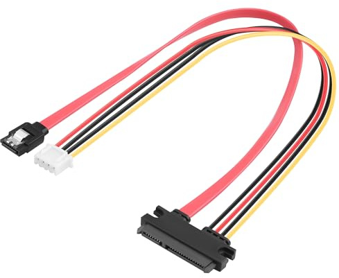 ELFJMZP SATA Data Power Combo Cable - XH2.54 4PIN to 7+15P 2-in-1 Adapter for HDD SSD Optical Drive, 6Gbps High-Speed SATA III Cable for PC Motherboard Power Supply, 40cm