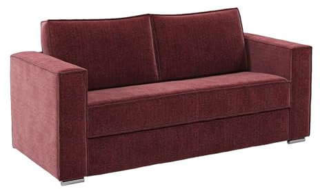Vente-unique - Schlafsofa 3 Loreto - Polyester - Bordeaux