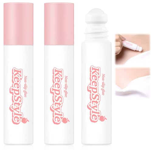 3 Stück Transparentes Body Tape,Flüssiger Anti-Rutsch-Kleber,Clothing Doppelseitige Klebeband,Damen Bekleidung Zubehör,für Kleidung und Haut, 10g