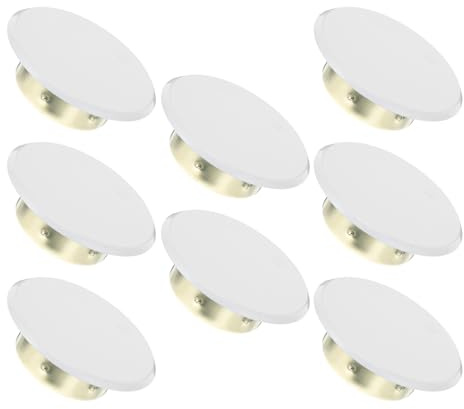 Generic 8pcs Metal Concealed Fire Sprinkler Cover Plates with Iron Head Caps for Ceiling, Automatic Sprinkler Nozzle Decorative Plates Suitable for Residential and Commercial Use