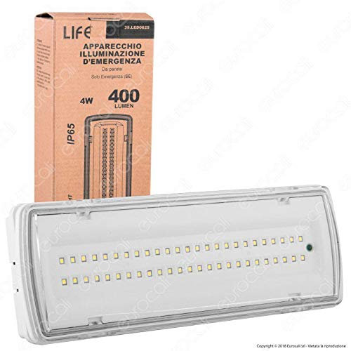 Life Aparato de iluminación de emergencia 4 W 400 lúmenes IP65 de pared