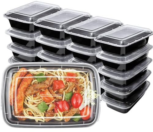 HENSHOW 1 Fach Meal Prep Container mit 20er, 1000ML Prämie Wiederverwendbar BPA Free Lunchbox mit Deckel, Mikrowelle, Gefrierschrank, Spülmaschinenfest