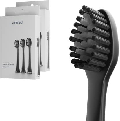 Zahnheld® Bürstenkopf Basic Medium | Ersatzbürsten | Mittelharte Wechselköpfe Für Gero Schallzahnbürste | Effektive Reinigung | In Papierverpackung