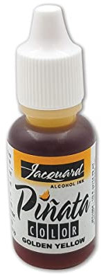 Jacquard Pinata Alcohol Ink, Golden Yellow 004 Highly Saturated Resin Dye, Vibrant Epoxy Colorant for Tumbler Making Craft Projects, Fluid Art Supplies, 14ml Bottle