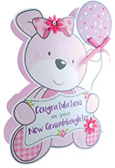 Paper Dazzle Birth New Baby Granddaughter 3D Congratulations Greeting Card PDZ033