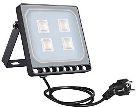 Bellanny LED Strahler 20W, LED Strahler Außen, Superhell 1600LM LED Scheiwerfer, IP65 Wasserfest Fluter mit stecker, 3000K Warmweiß Außenstrahler für Hinterhof, Auffahrt, Türen, Garage, Flur, Garten