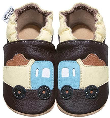 HOBEA-Germany Krabbelschuhe für Jungs und Mädchen in verschiedenen Designs (LKW, 18/19)