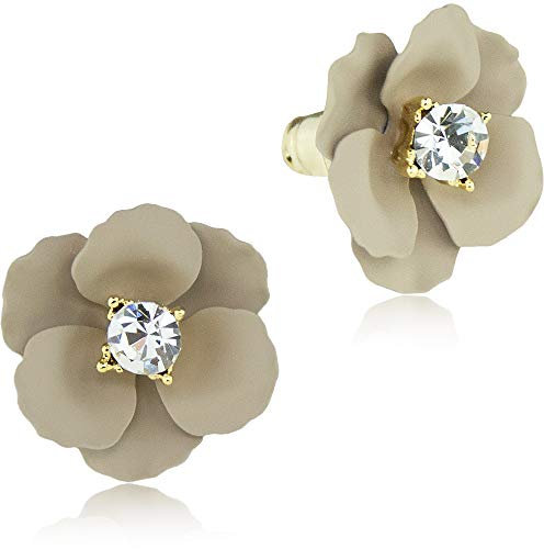 LUISIA Ohrstecker Nelia mit Blumen - 16 Karat vergoldet Sand