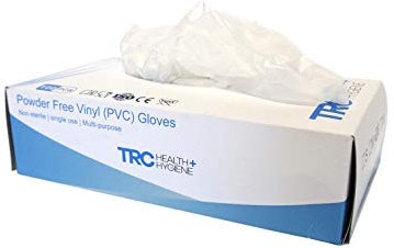 100 (1 Box) x Vinyl (Latex & Powder Free) Gloves Disposable Clear Food Medical etc. (Medium)