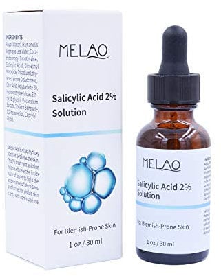 Salicylsäureserum 2% Konzentrat - Peeling -Lösung für Gesicht - Heilung der Akne -Spot -Behandlung für heftige Haut - Salicylsäure 2% Lösung Exfoliiert die Haut Reduziert