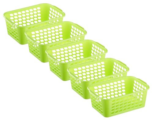 MiraHome Aufbewahrungskorb 28x20x11cm 4L 5er Set – Allzweckkorb aus robustem Plastik (BPA-frei) – Aufbewahrungsbox für Küche & Bad – Perfekter Korb für Aufbewahrung – Grün