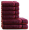 Müskaan 6-TLG Premium Frottee Handtücher Duschtücher Set 100% Baumwolle Bordeaux