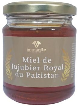 Miel de Jujubier ROYAL du Pakistan (Peshawar) - Première qualité - Poids net 250g - Pur - 100% naturel -miel rare parmi les meilleurs au monde - vertues immenses et nombreuses - immunite BOOSTER