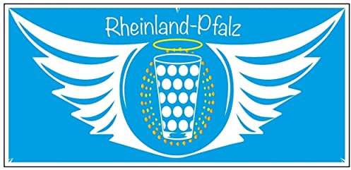 Aufkleber Dubbeglas „Geflügelte Schorle“ Pfalz Schild Folie blau | Größe wählbar Made in Germany, Größe: 14x30 cm