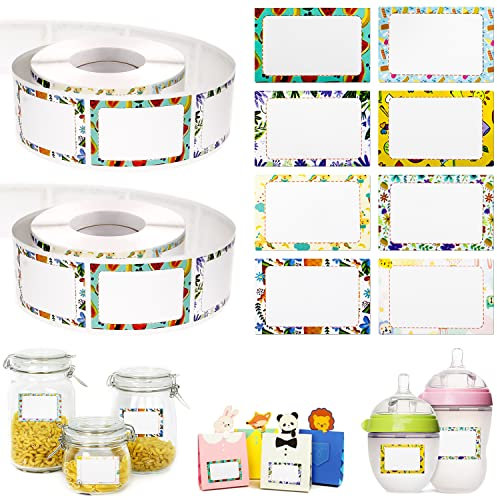 LBING Etiketten Selbstklebend 700Stk Marmeladen Etiketten Aufkleber zum Beschriften für Namensschilder für Gläser, Marmelade, Backen, Flaschen,Schule,Buchetiketten (8 Größen)