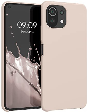 kwmobile Hülle kompatibel mit Xiaomi 11 Lite (5G) NE/Mi 11 Lite (5G) Hülle - Silikon Handy Case - Handyhülle weiche Oberfläche - kabelloses Laden - Altrosa