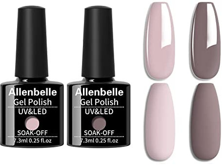 Allenbelle UV Nagellack Set 2 Farben,Gel Nagellack Geschenkset,Shellac Set Uv Gel Nail Art,Soak Off UV LED Gel Nagellack (DE-2PC-18+97)