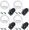 The Lord of the Tools Lot de 4 Interrupteurs à Tirette en Noir 2 A 250 V à Action Latérale Mini Interrupteurs à Tirette en Métal Plastique avec 8x Vis Longueur 28cm avec Certification CE